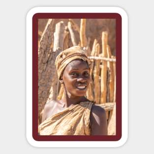 Namibia. Damara Living Museum. Portrait of a Woman. Sticker